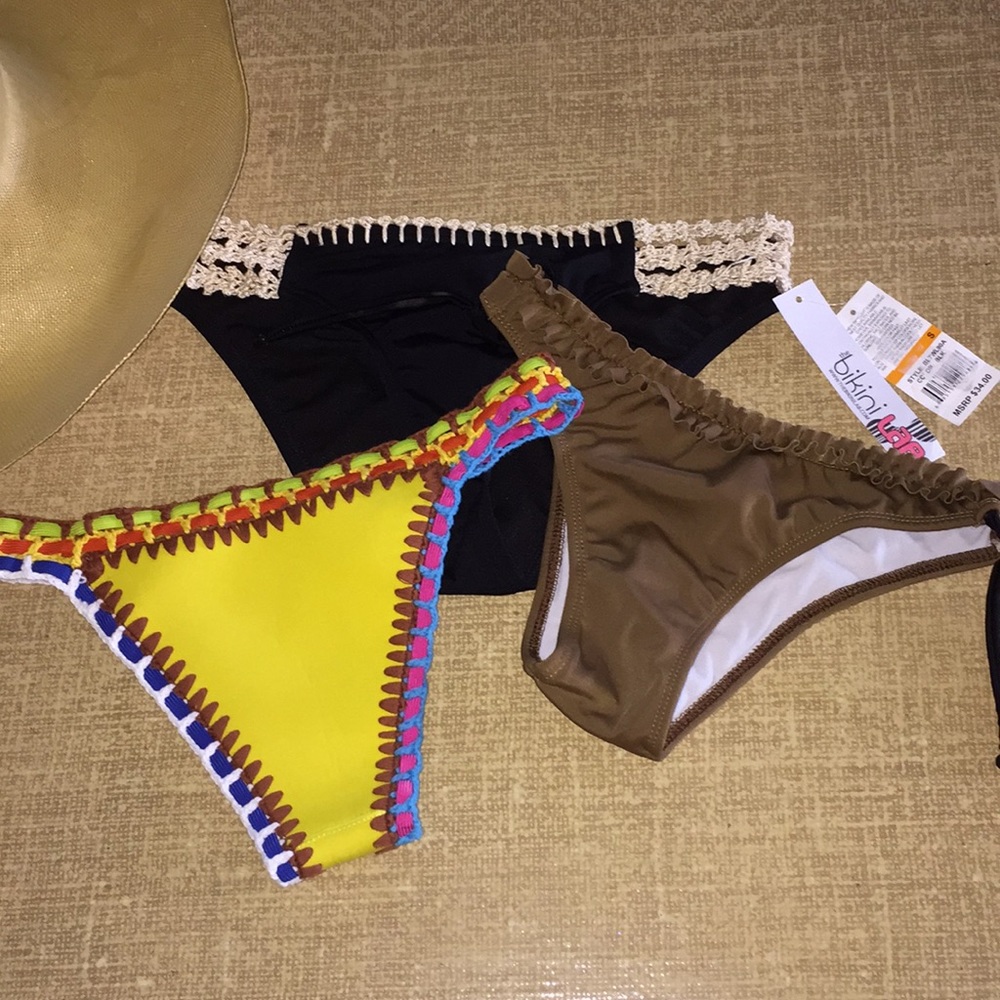 Three Bathing Suit Bottoms - Size S